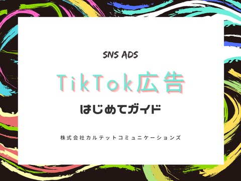 TikTok広告はじめてガイド！